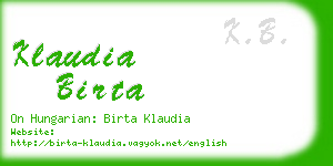 klaudia birta business card